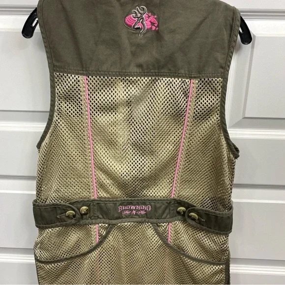 Browning For Her Reactar Shooting Vest Mesh Hunting Brown Pink Adjustable Small - Picture 7 of 7